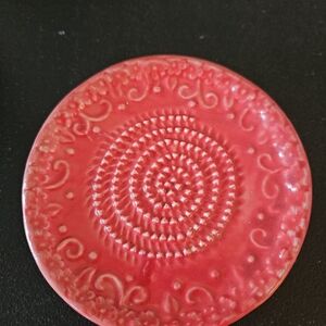 Elegant Red Decorative Plate